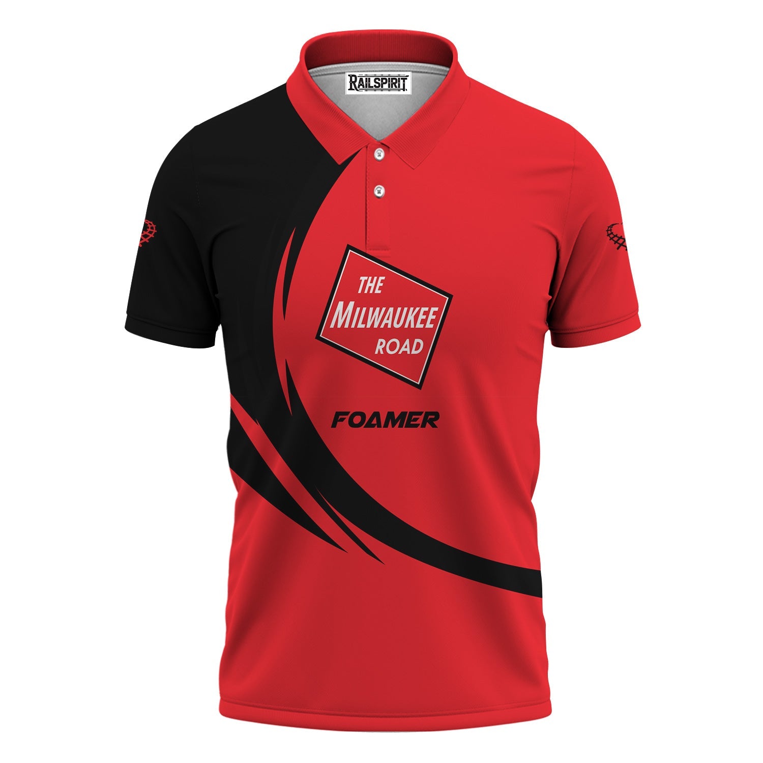 Railspirit Personalized Chicago, Milwaukee, St. Paul and Pacific Railroad Polo Shirt Unique Graphic Style Milwaukee Road Shirt For Train Enthusiasts
