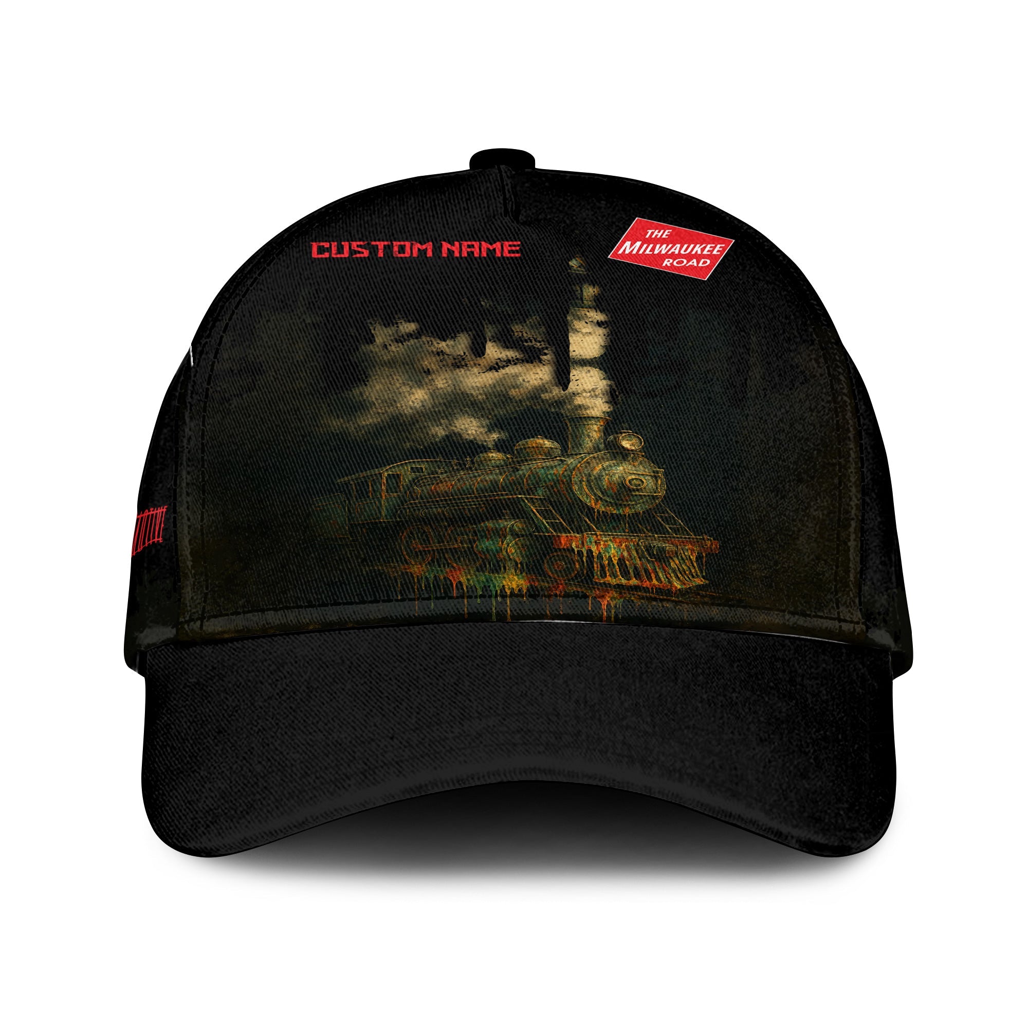 Railspirit Personalized Chicago, Milwaukee, St. Paul and Pacific Railroad Classic Cap Vintage Train Art Style Milwaukee Road Cap For Locomotive Fans