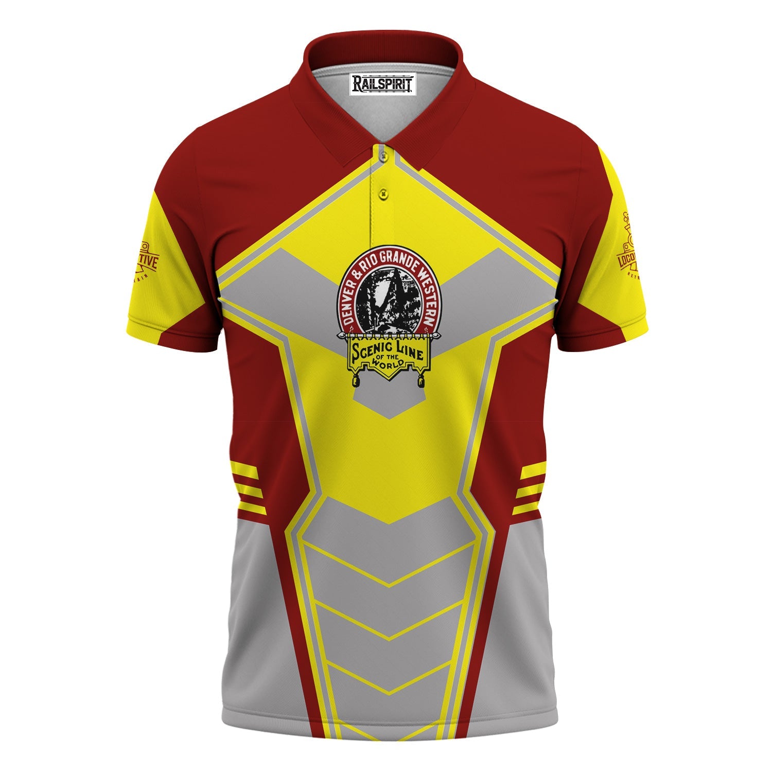 Railspirit Personalized Denver and Rio Grande Western Railroad Polo Shirt Engine-Inspired Style Train Shirt for Railroad Fanatic