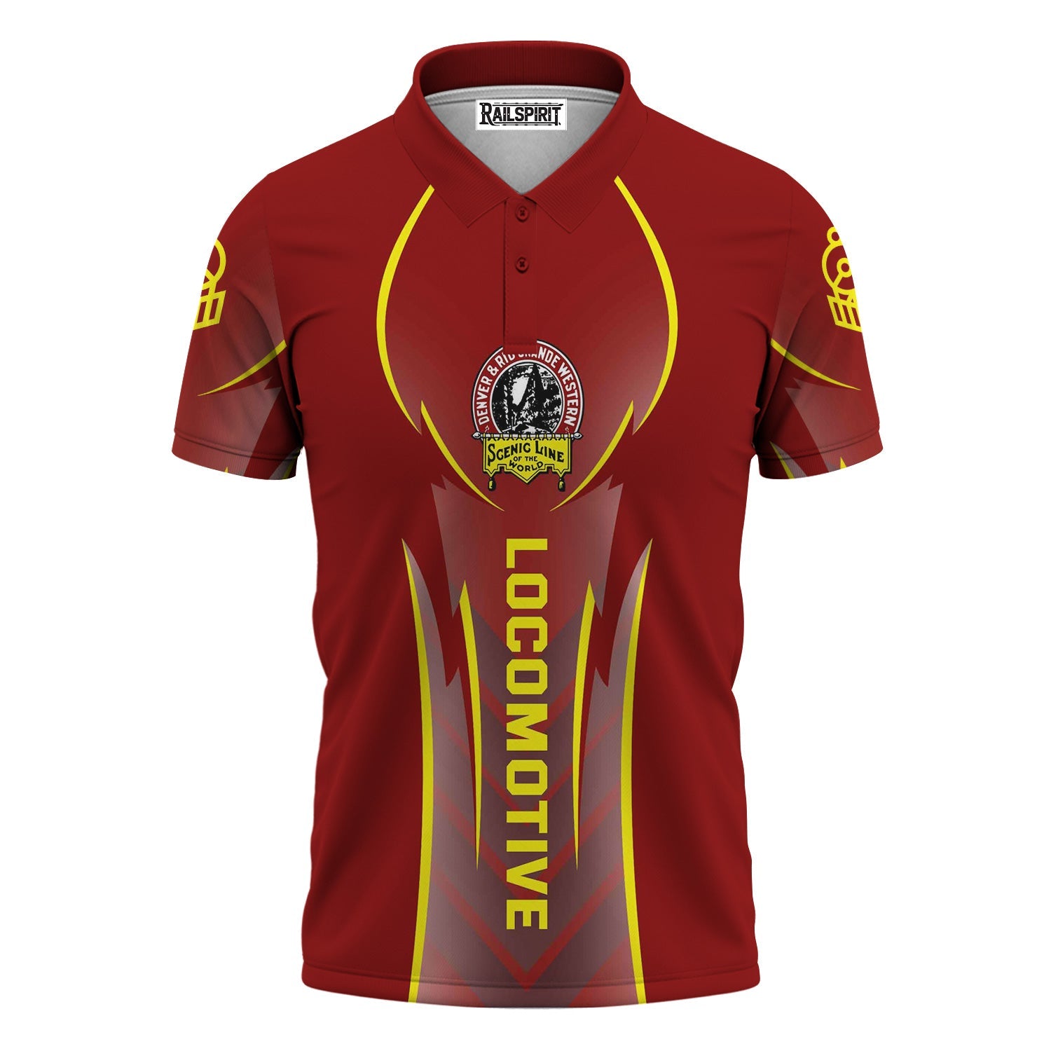 Railspirit Personalized Denver and Rio Grande Western Railroad Polo Shirt Striking Line Style Train Shirt For Locomotive Lovers