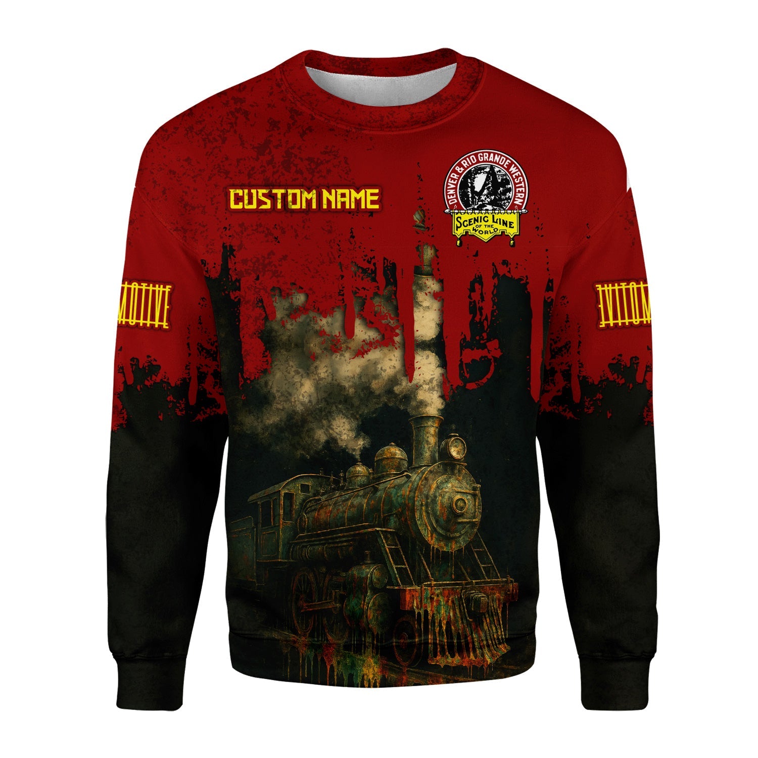 Railspirit Personalized Denver and Rio Grande Western Railroad Sweatshirt Vintage Train Art Style Shirt For Locomotive Fans