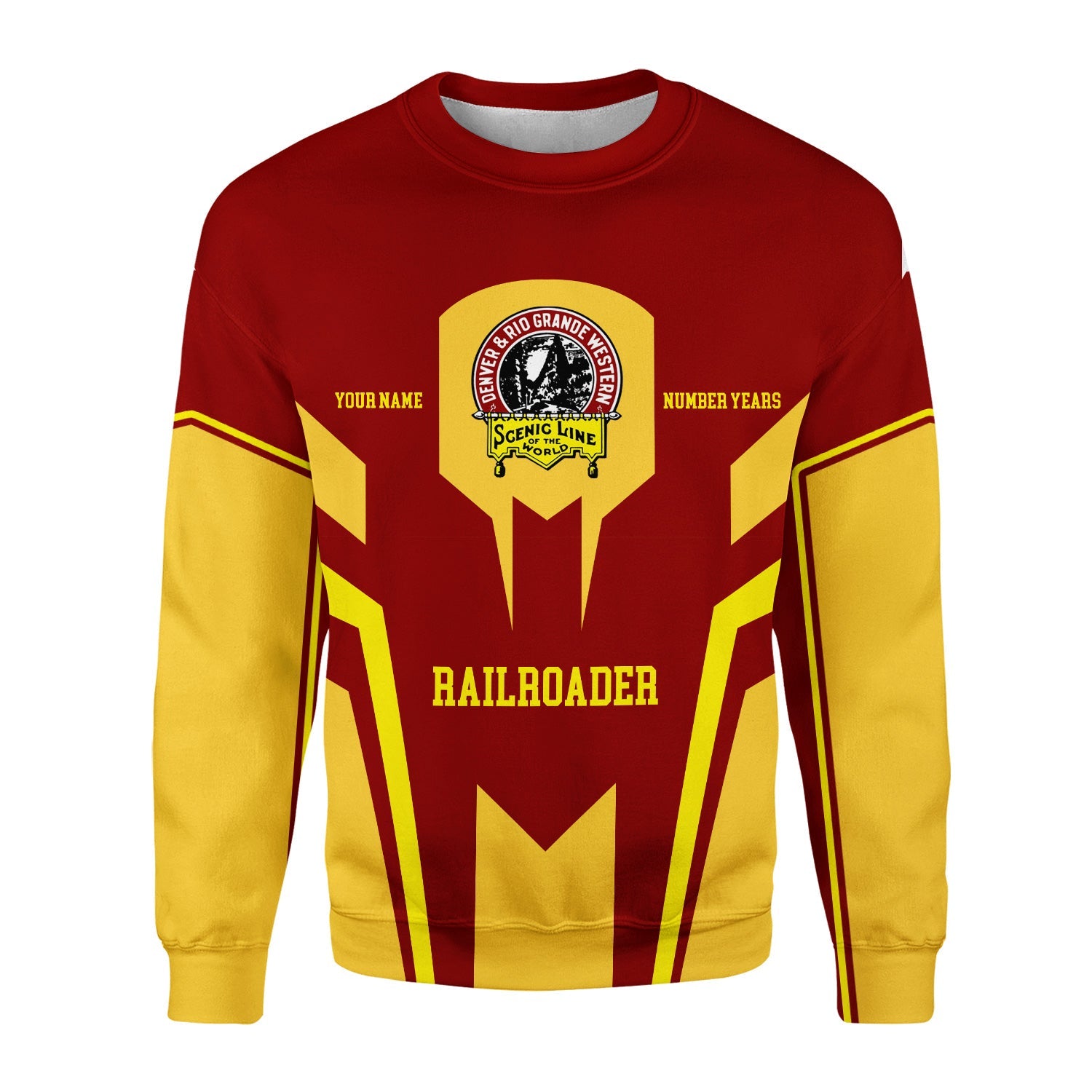 Railspirit Personalized Denver and Rio Grande Western Railroad Sweatshirt Custom Year Railroader Shirt Gift Idea For Train Lover