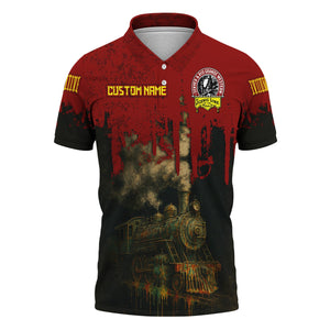 Railspirit Personalized Denver and Rio Grande Western Railroad Polo Shirt Vintage Train Art Style Shirt For Locomotive Fans