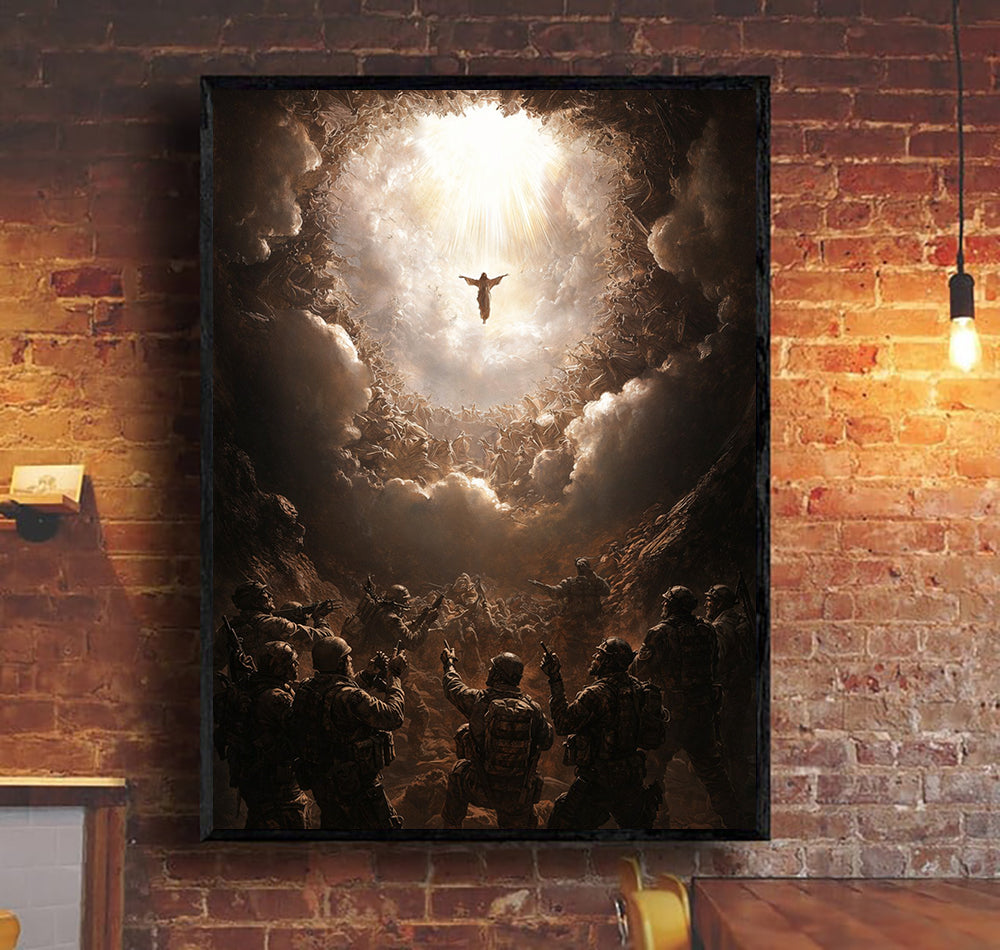 Jesus Ascending to Heaven Christian Wall Art Canvas Faith Religious Canvas Poster Spiritual Gift for Christian Home Church Decor
