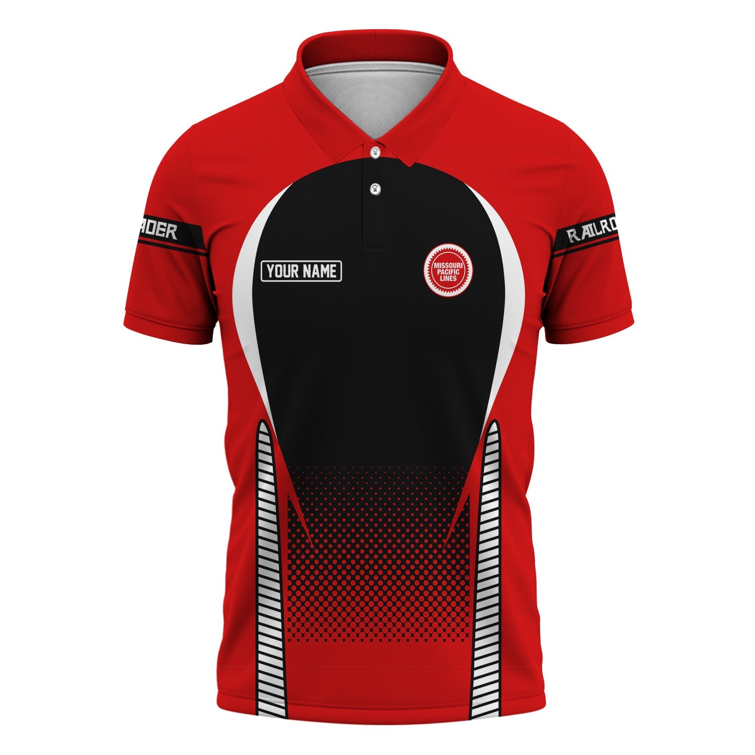 Railspirit Personalized Missouri Pacific Railroad Polo Shirt Stress Is Caused By Not Having Enough Trains Shirt All Over Print