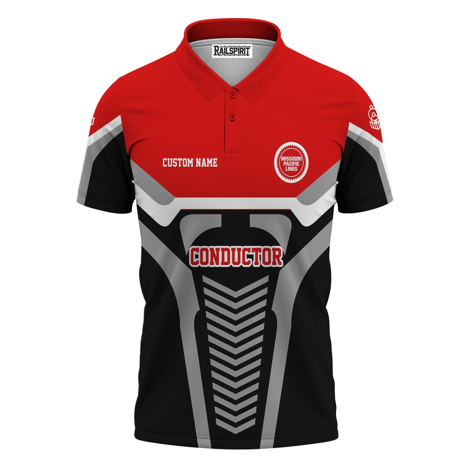 Railspirit Personalized Missouri Pacific Railroad Polo Shirt Track-Inspired with Custom Job Position  Train Shirt