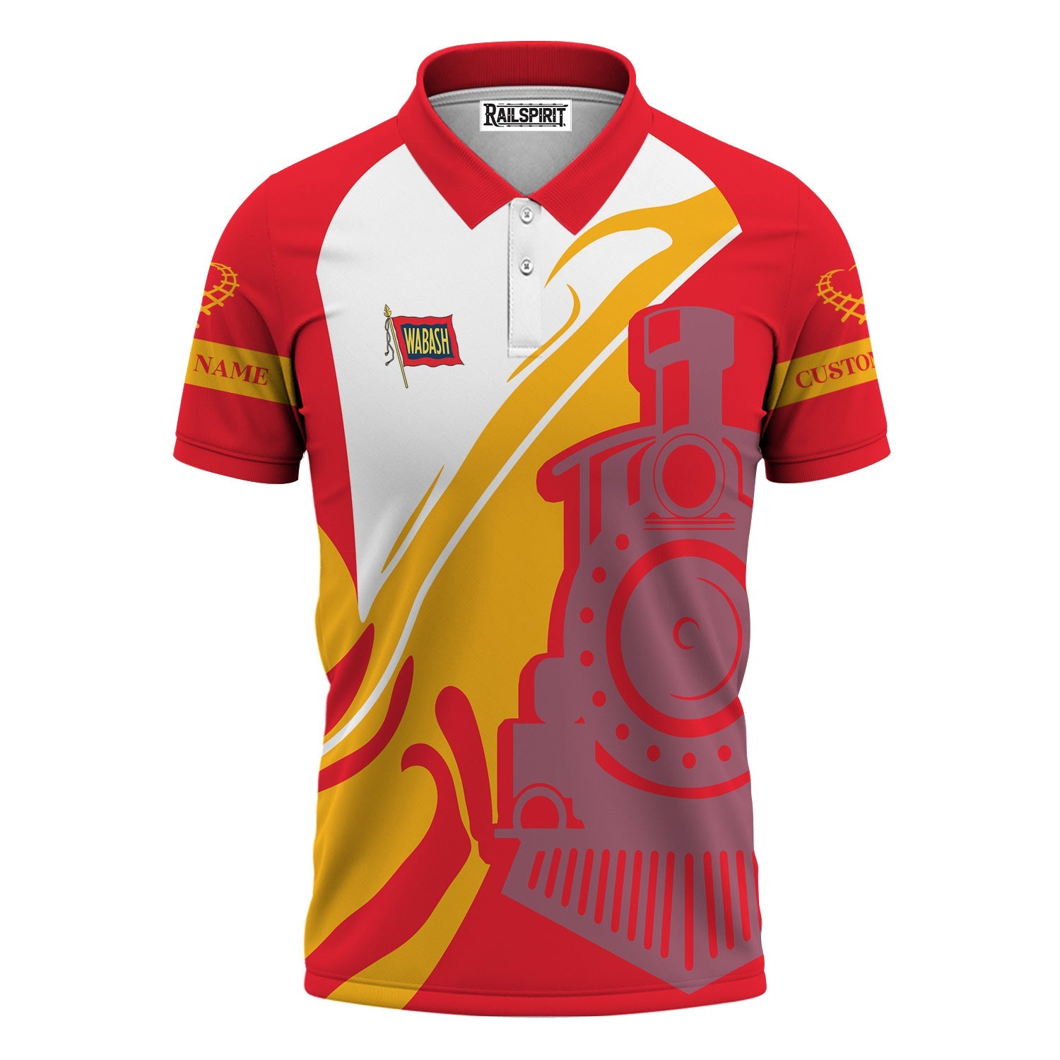 Railspirit Personalized Wabash Railroad Polo Shirt Flame-Inspired Style Shirt Gift Idea For Train Lovers