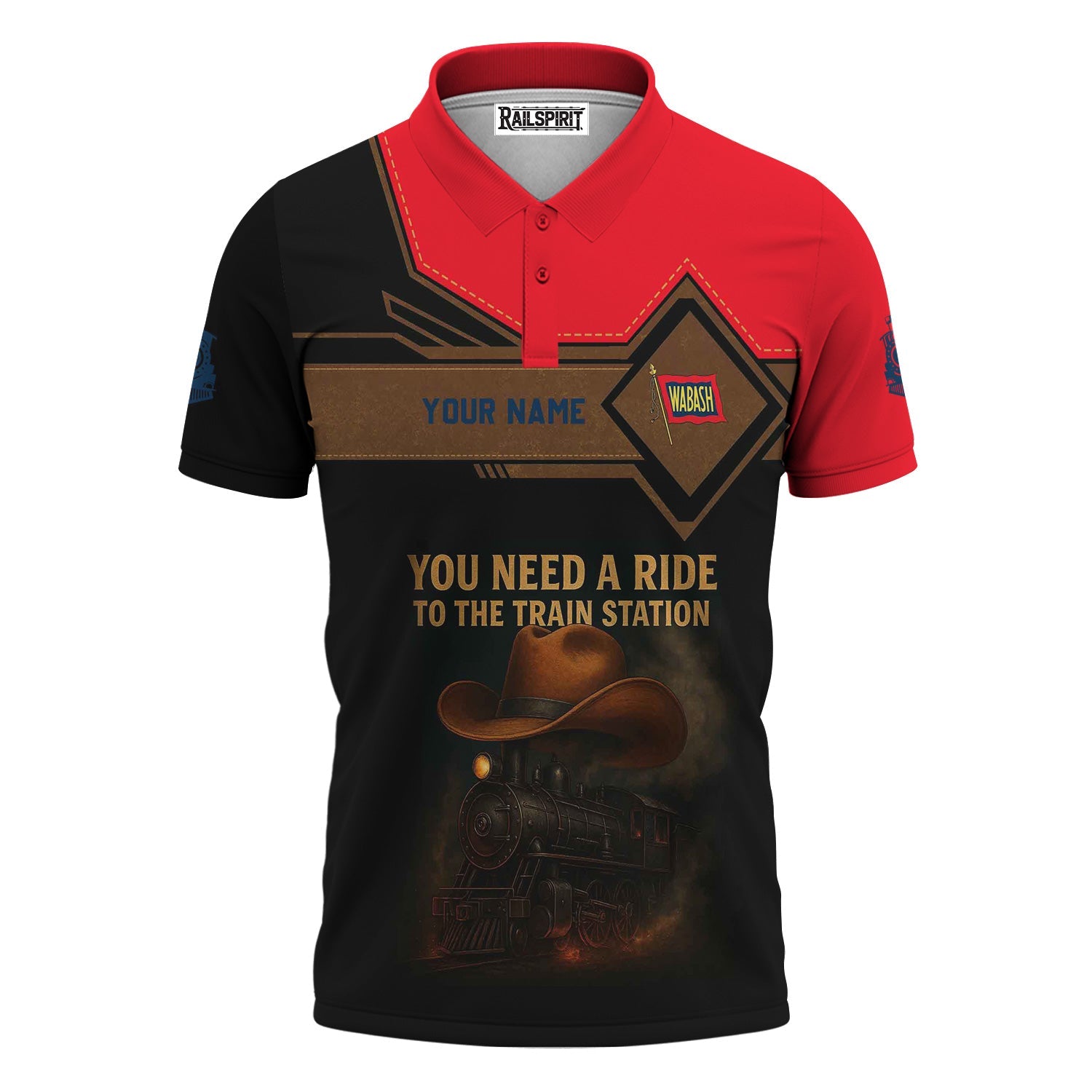 Railspirit Personalized Wabash Railroad Polo Shirt You Need A Ride To The Train Station Shirt For Train Lovers