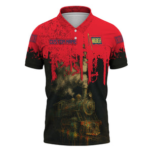 Railspirit Personalized Wabash Railroad Polo Shirt Vintage Train Art Style Shirt For Locomotive Fans