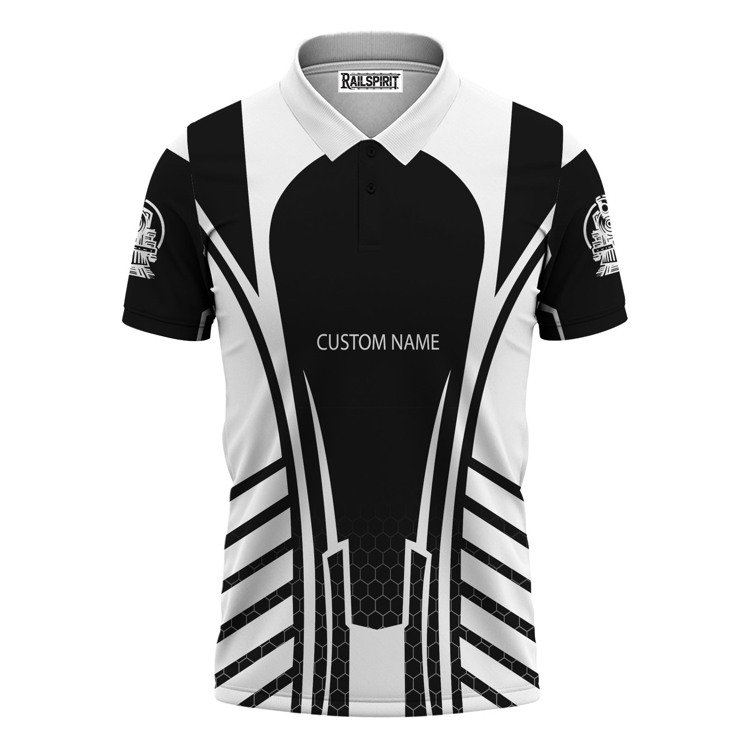 Railspirit Personalized Reading Railroad Polo Shirt Striped Railroad Style Train Shirt All Over Print