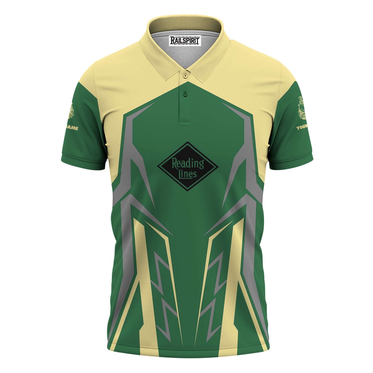 Railspirit Personalized Reading Railroad Polo Shirt Futuristic Design with Custom Job Train Shirt