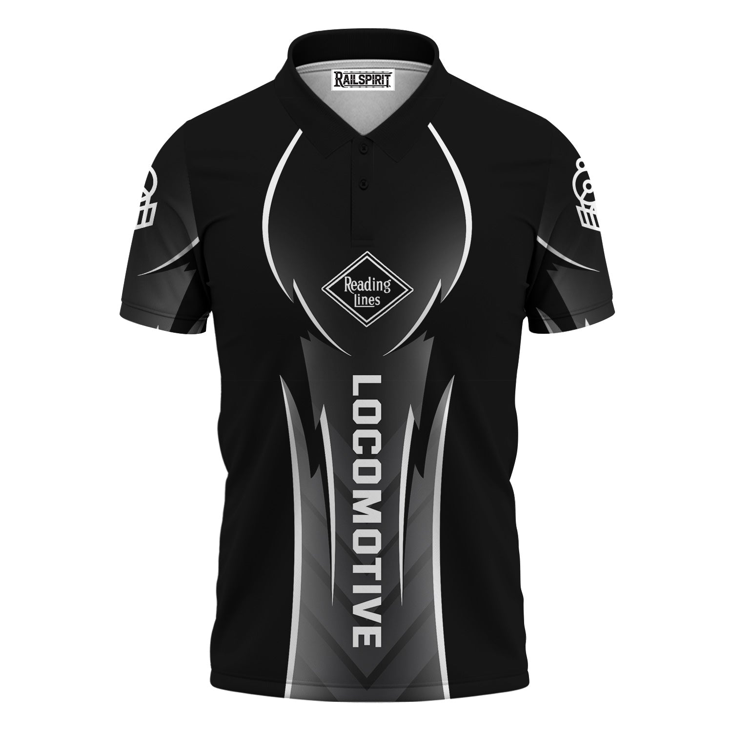 Railspirit Personalized Reading Railroad Polo Shirt Striking Line Style Train Shirt For Locomotive Lovers