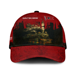Railspirit Personalized Lehigh Valley Railroad Classic Cap Vintage Train Art Style Cap For Locomotive Fans