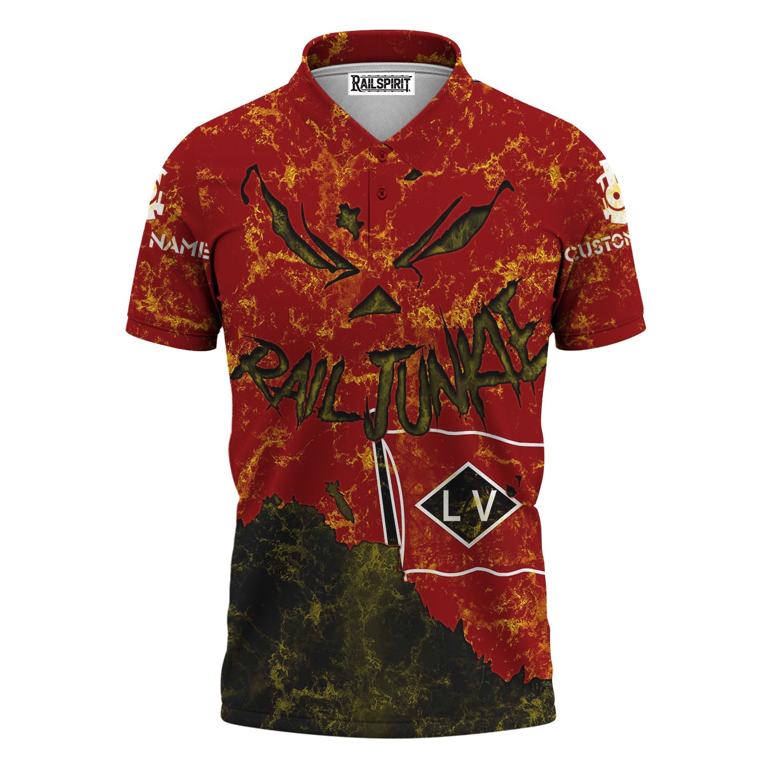 Railspirit Personalized Lehigh Valley Railroad Polo Shirt Torn Graphic Style Train Shirt For Rail Junkie