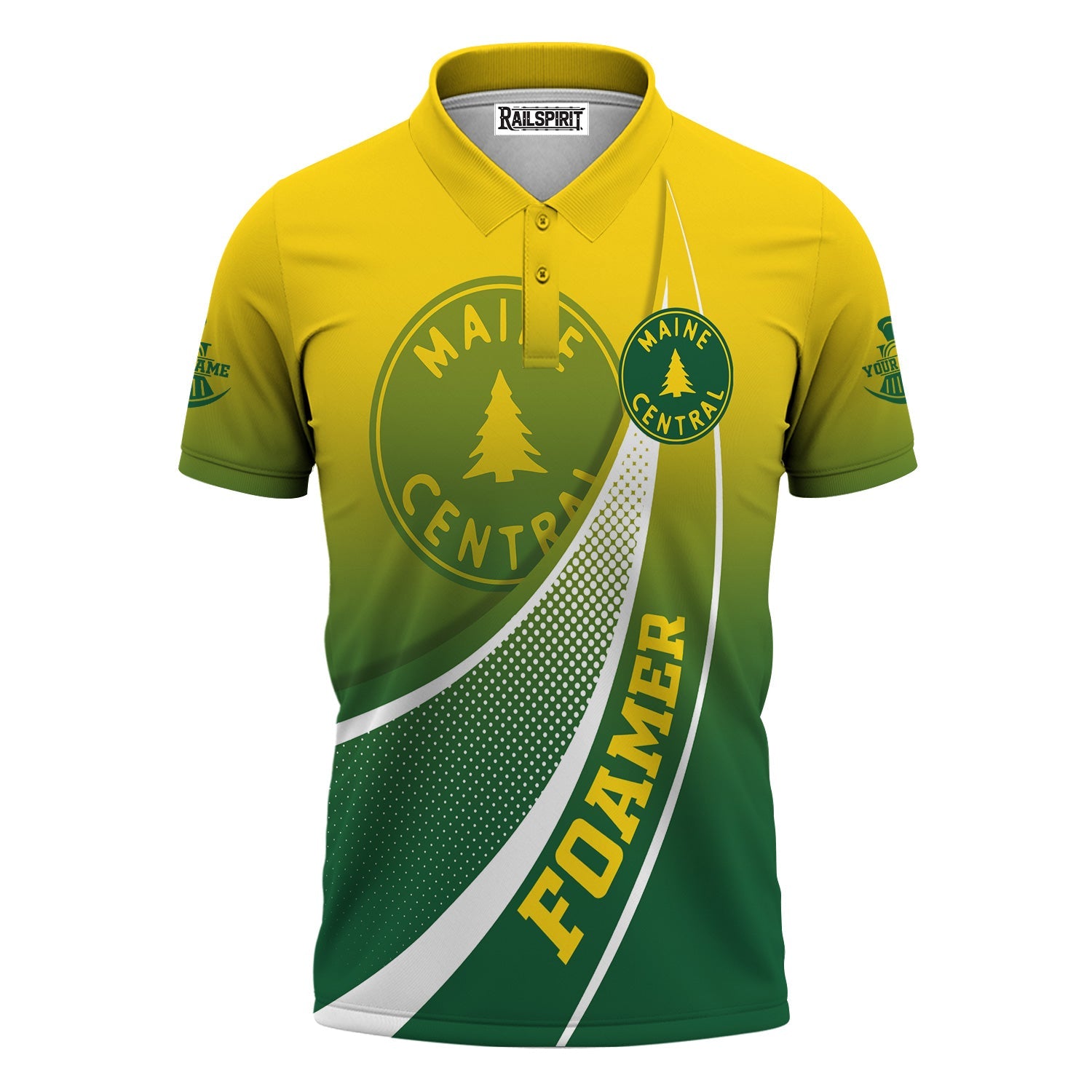 Railspirit Personalized Maine Central Railroad Polo Shirt Railway-Themed Style Shirt Gift Idea For Trainspotter