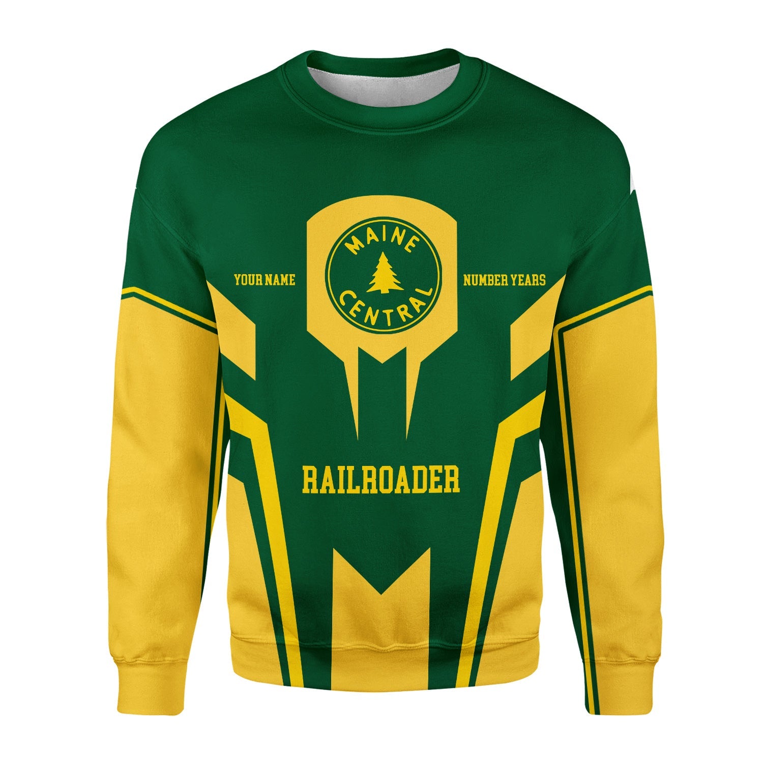Railspirit Personalized Maine Central Railroad Sweatshirt Custom Year Railroader Shirt Gift Idea For Train Lover