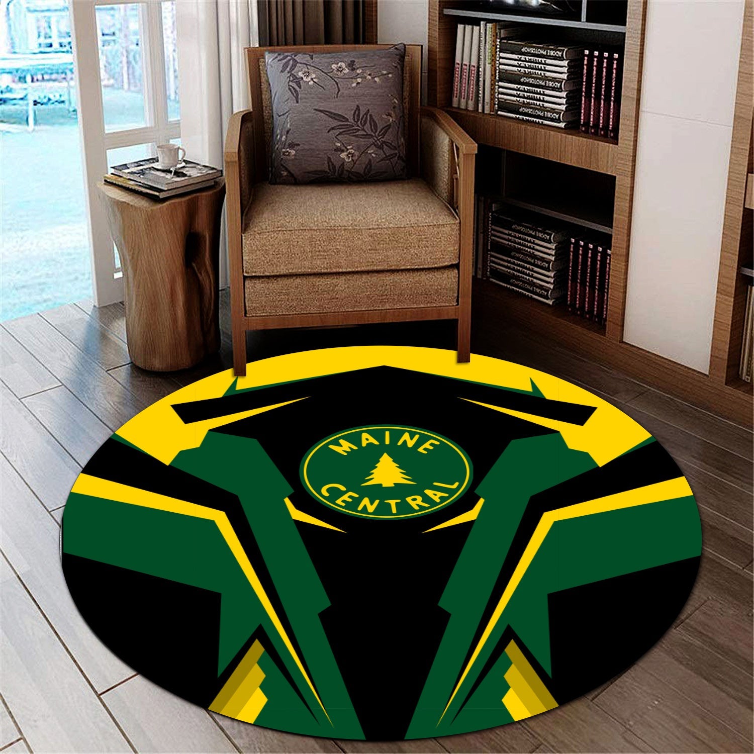Railspirit Maine Central Railroad Round Mat Strong Line Style Rug All Over Print