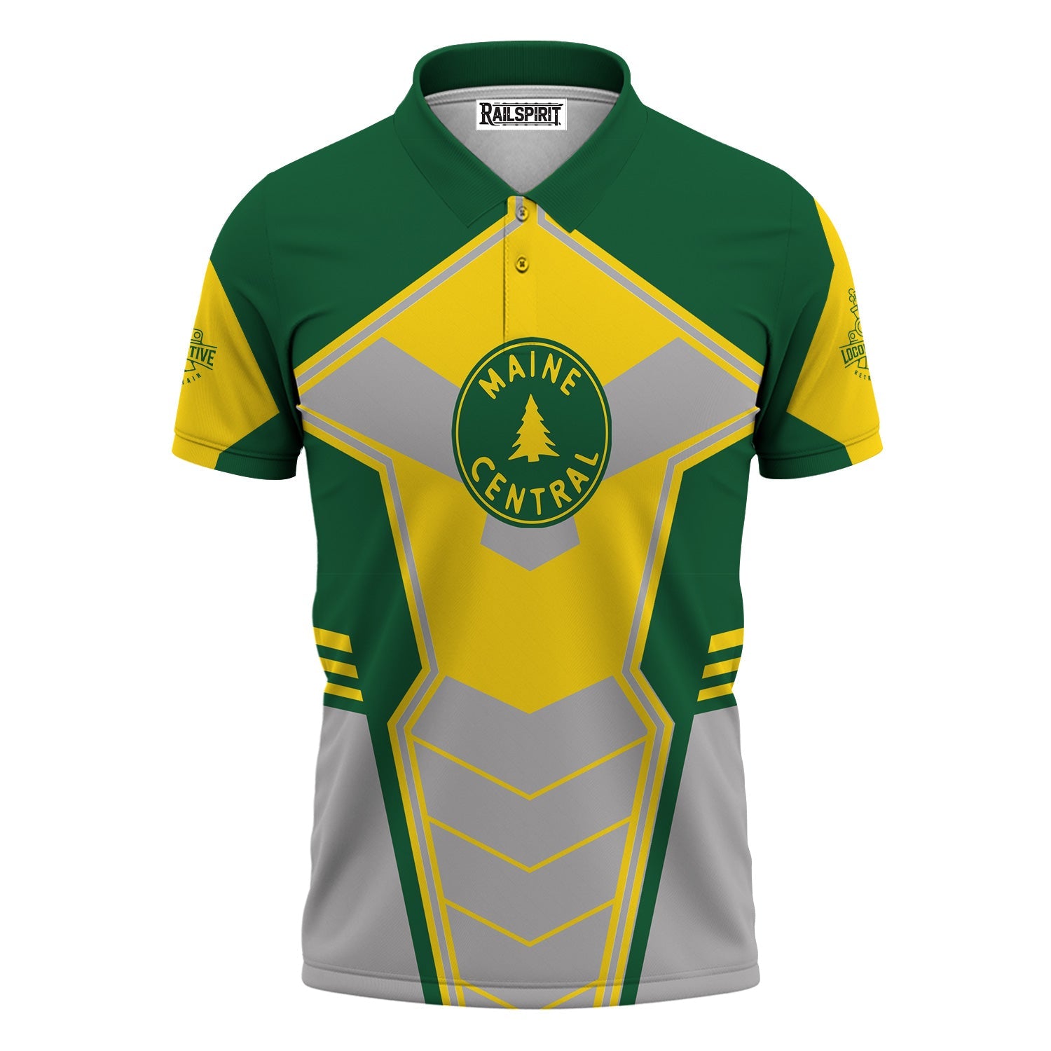 Railspirit Personalized Maine Central Railroad Polo Shirt Engine-Inspired Style Train Shirt for Railroad Fanatic