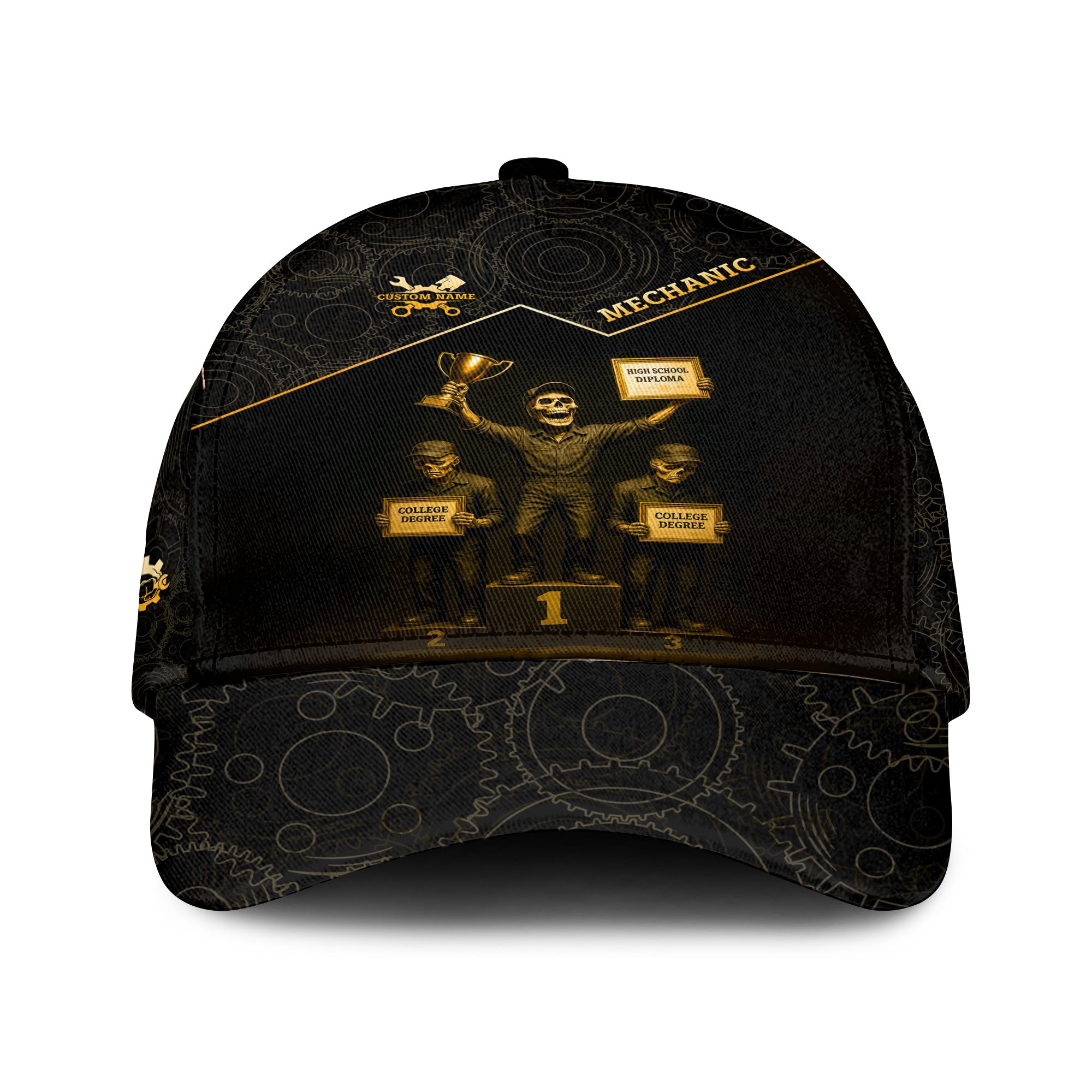 Personalized Classic Cap Mechanic Using A High School Diploma To Fix What Your College Degree Messed Up Cap For Mechanics