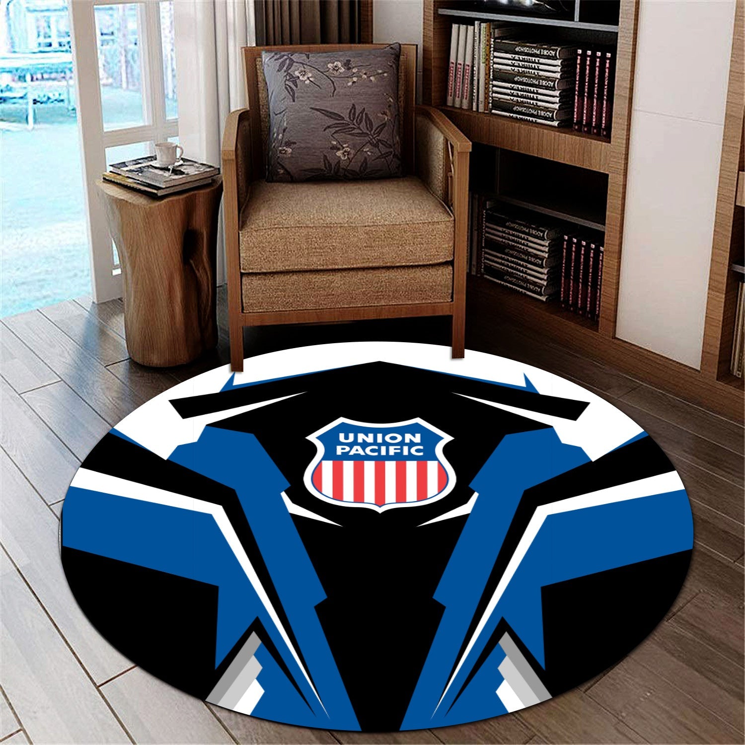 Railspirit Union Pacific Railroad Round Mat Strong Line Style Big Boy Mat All Over Print