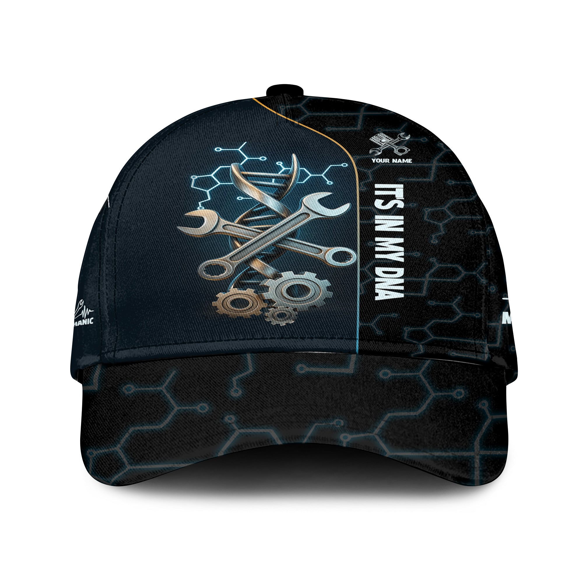 Personalized Classic Cap It’s In My DNA Mechanic, Auto Repair Custom Hat For Technicians, Wrench Print Cap
