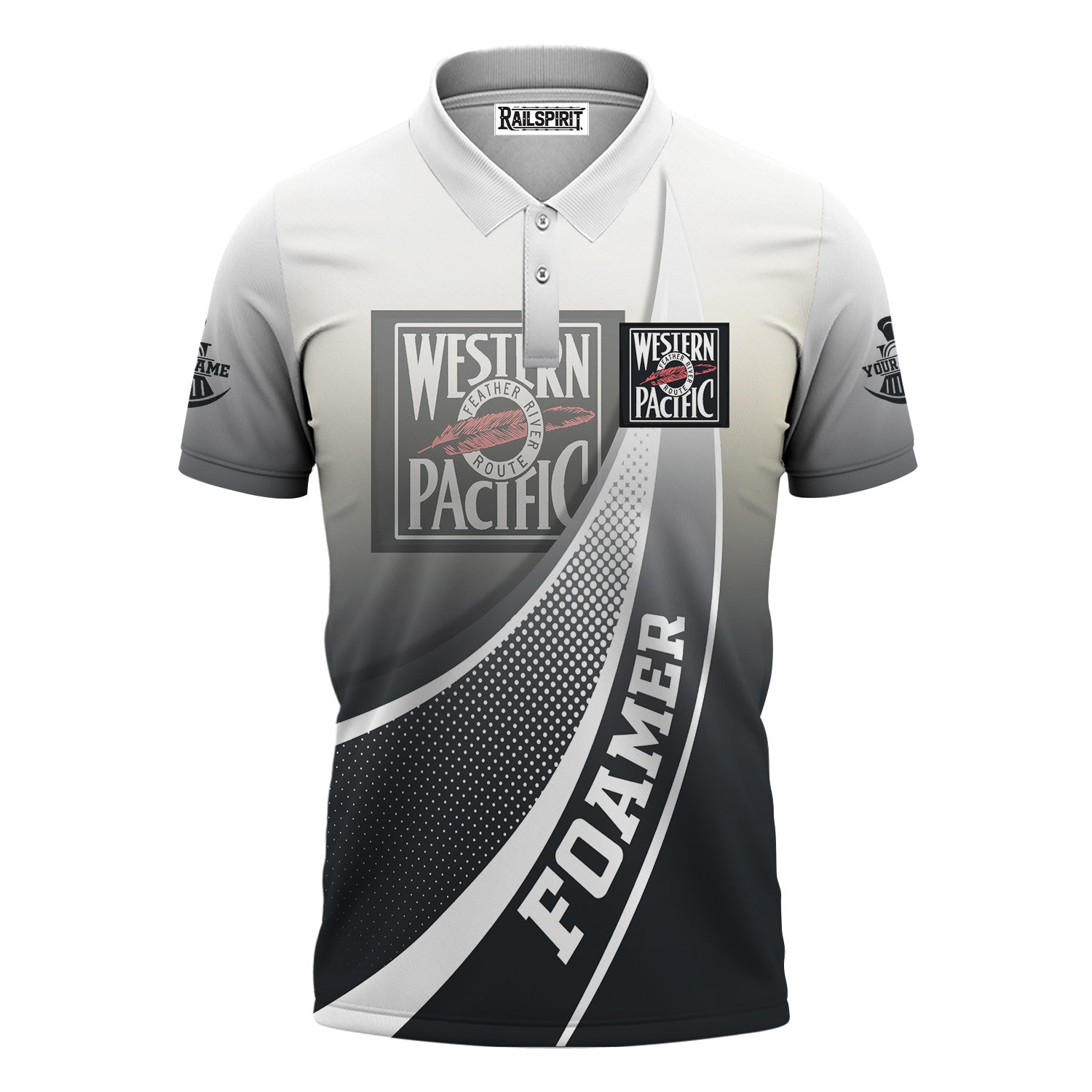 Railspirit Personalized Western Pacific Railroad Polo Shirt Railway-Themed Style Shirt Gift Idea For Trainspotter