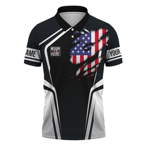 Railspirit Personalized Western Pacific Railroad Polo Shirt American Eagle Vintage Train Shirt