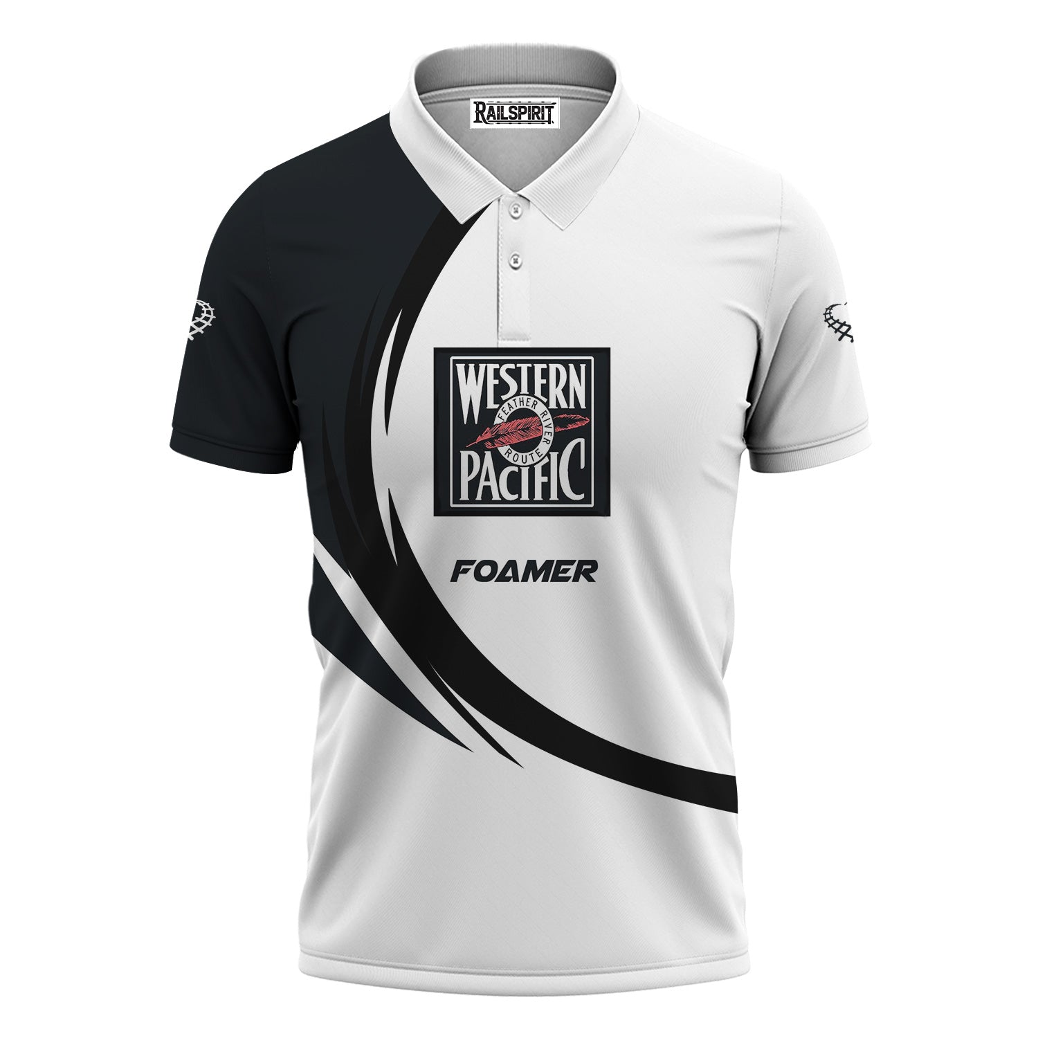 Railspirit Personalized Western Pacific Railroad Polo Shirt Unique Graphic Style Shirt For Train Enthusiasts