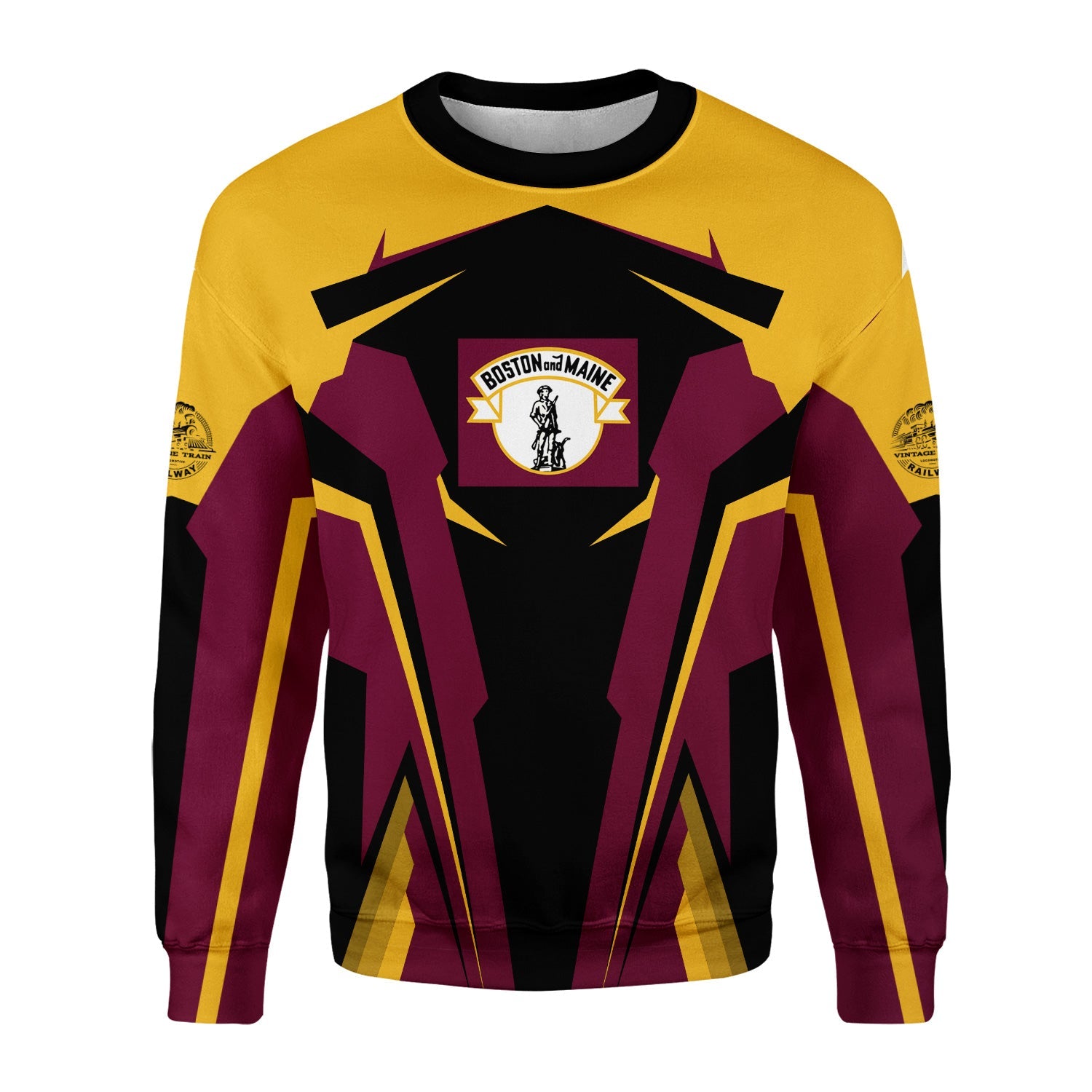 Railspirit Personalized Boston and Maine Railroad Sweatshirt Strong Line Style Train Unisex Shirt All Over Print