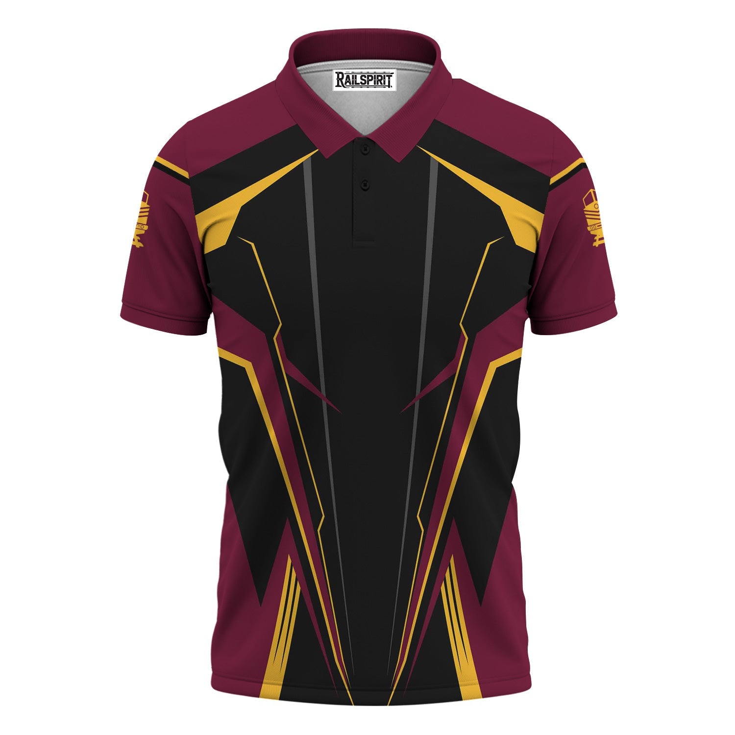 Railspirit Personalized Boston and Maine Railroad Polo Shirt Lightning-Edge Design Train Shirt For Railroad Lovers