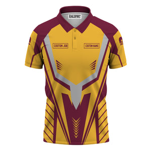 Railspirit Personalized Boston and Maine Railroad Polo Shirt Workwear-Inspired with Custom Position Train Shirt