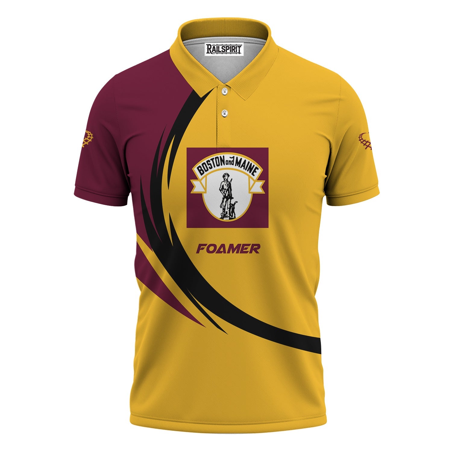 Railspirit Personalized Boston and Maine Railroad Polo Shirt Unique Graphic Style Shirt For Train Enthusiasts
