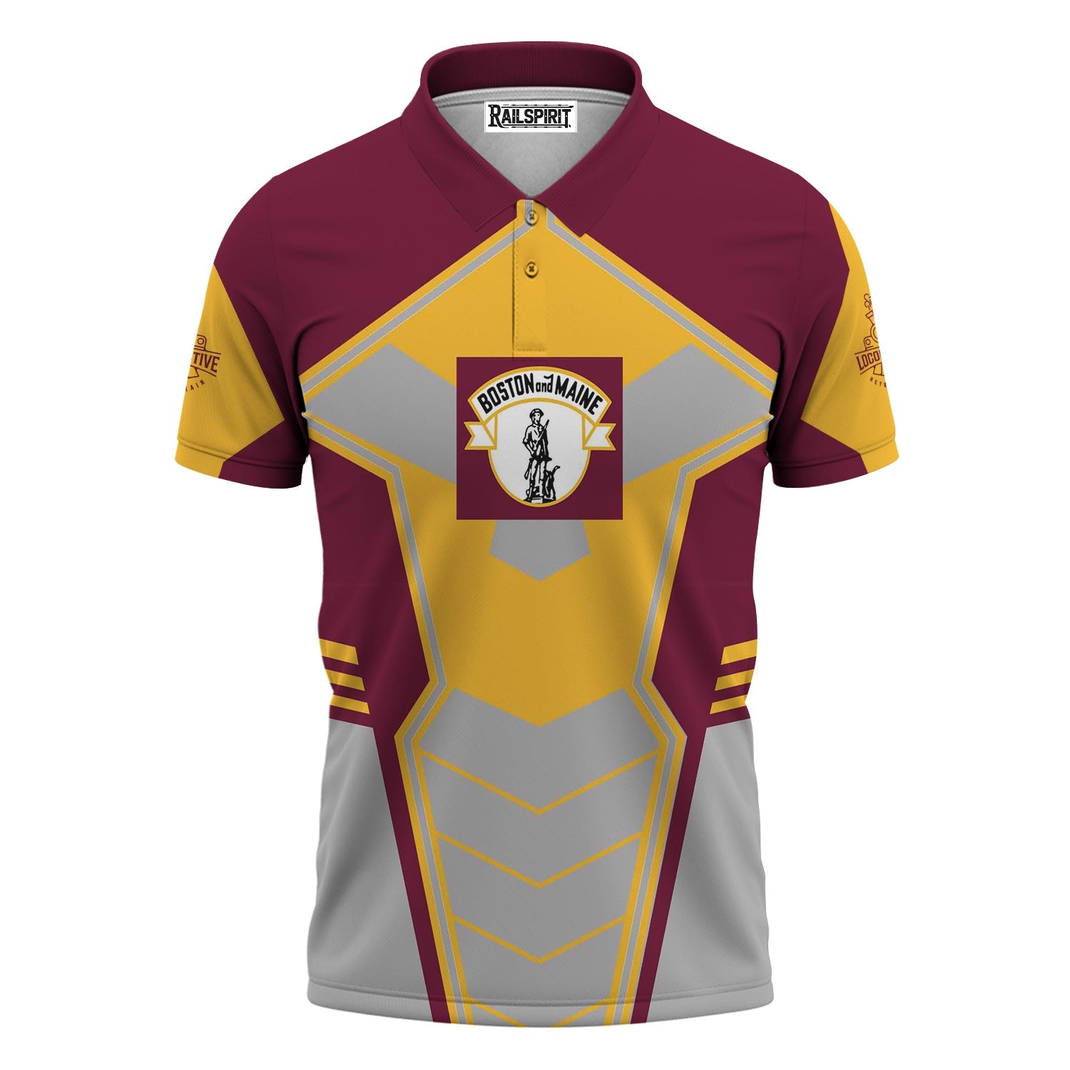 Railspirit Personalized Boston and Maine Railroad Polo Shirt Engine-Inspired Style Train Shirt for Railroad Fanatic