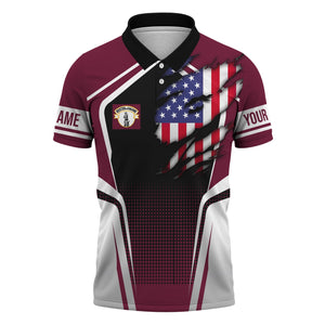 Railspirit Personalized Boston and Maine Railroad Polo Shirt American Eagle Vintage Train Shirt