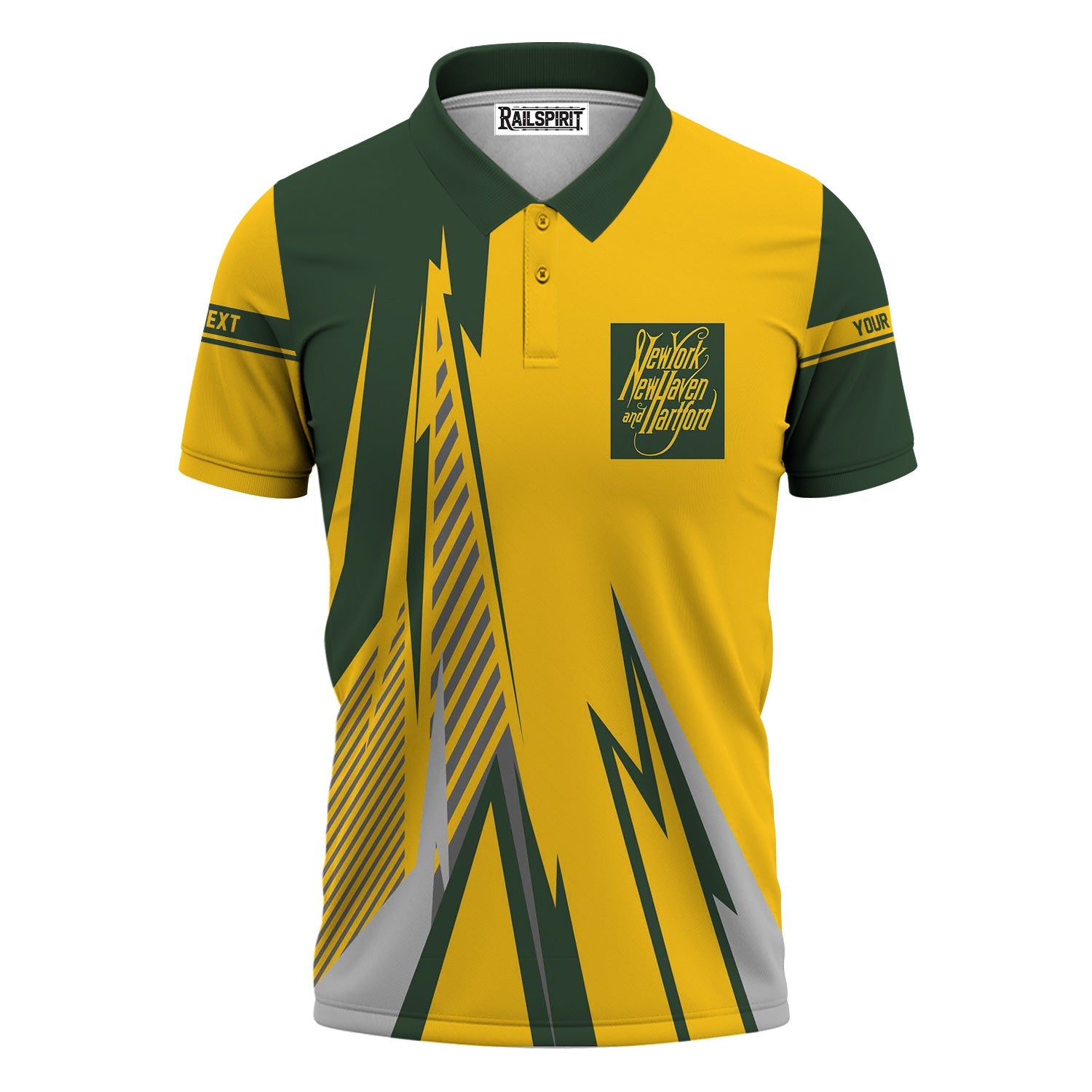 Railspirit Personalized New York, New Haven and Hartford Railroad Polo Shirt Lightning-Inspired Railway Style New Haven Railroad Shirt