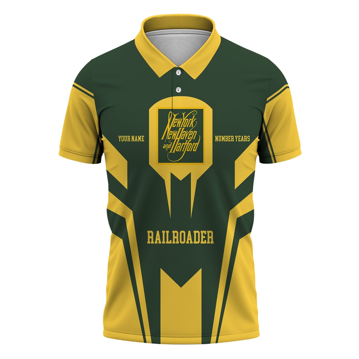 Railspirit Personalized New York, New Haven and Hartford Railroad Polo Shirt Custom Year Railroader New Haven Railroad Shirt Gift For Train Lover