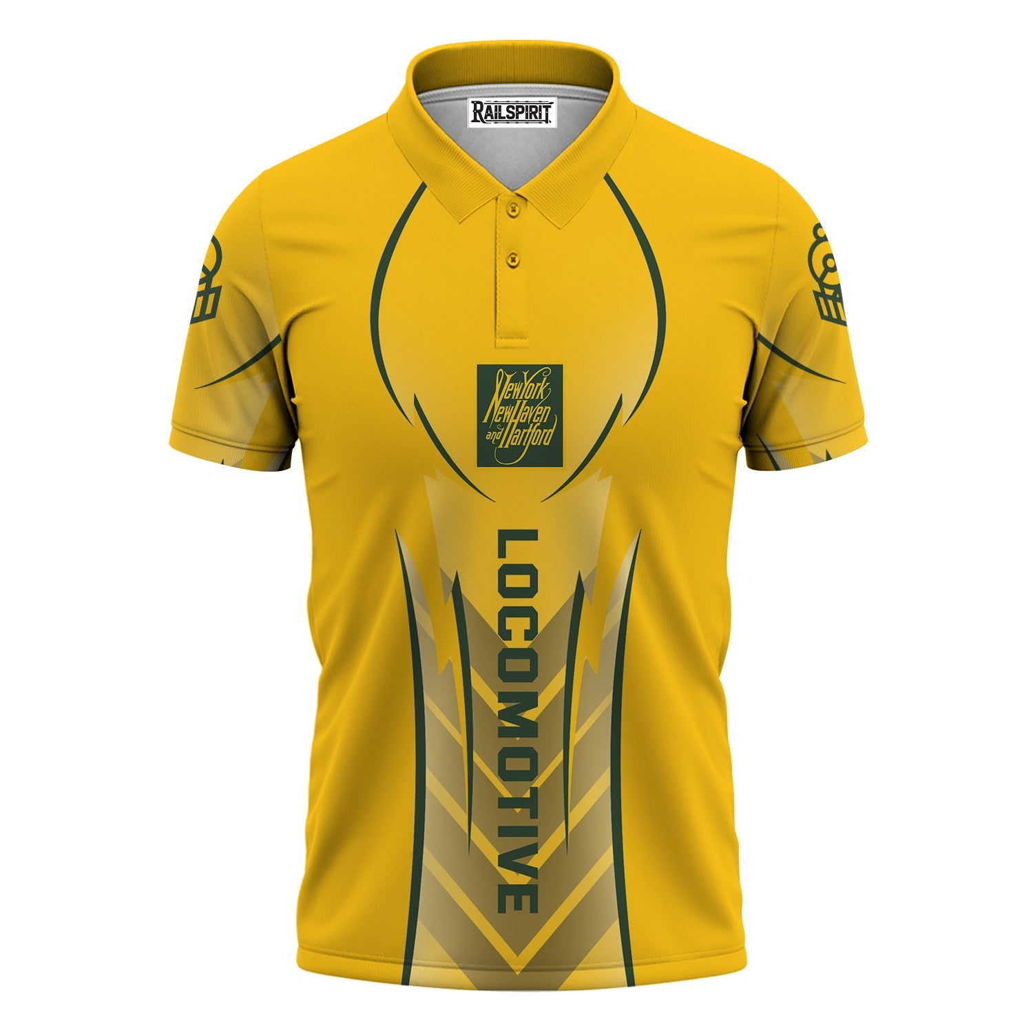 Railspirit Personalized New York, New Haven and Hartford Railroad Polo Shirt Striking Line Style New Haven Railroad Train Shirt For Locomotive Lovers