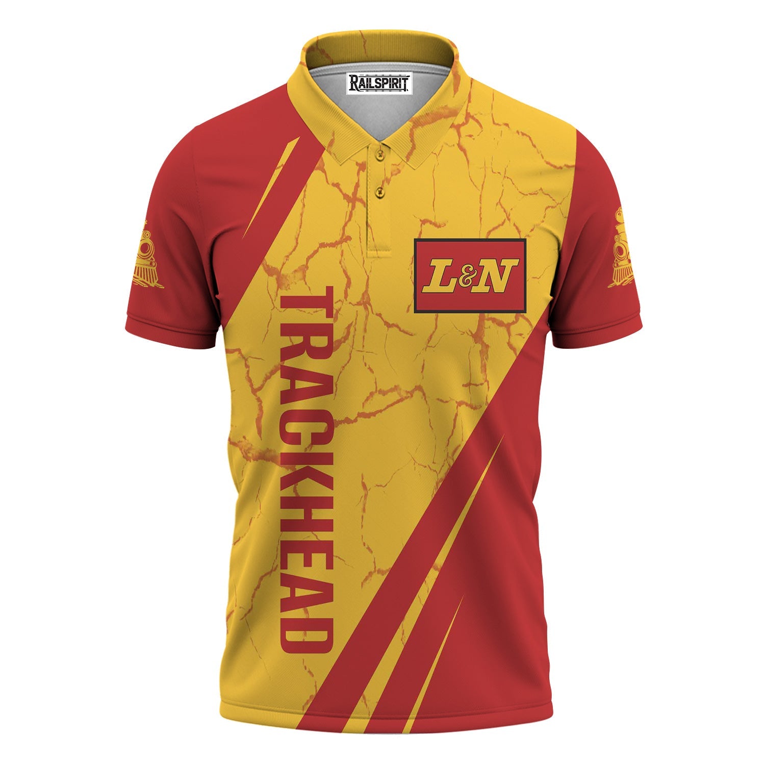 Railspirit Personalized Louisville and Nashville Railroad Polo Shirt Crackle Texture Style L&N Train Shirt For Trackhead