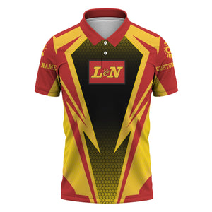 Railspirit Personalized Louisville and Nashville Railroad Polo Shirt Lightning Graphic Style L&N Shirt Gift Idea For Train Lover