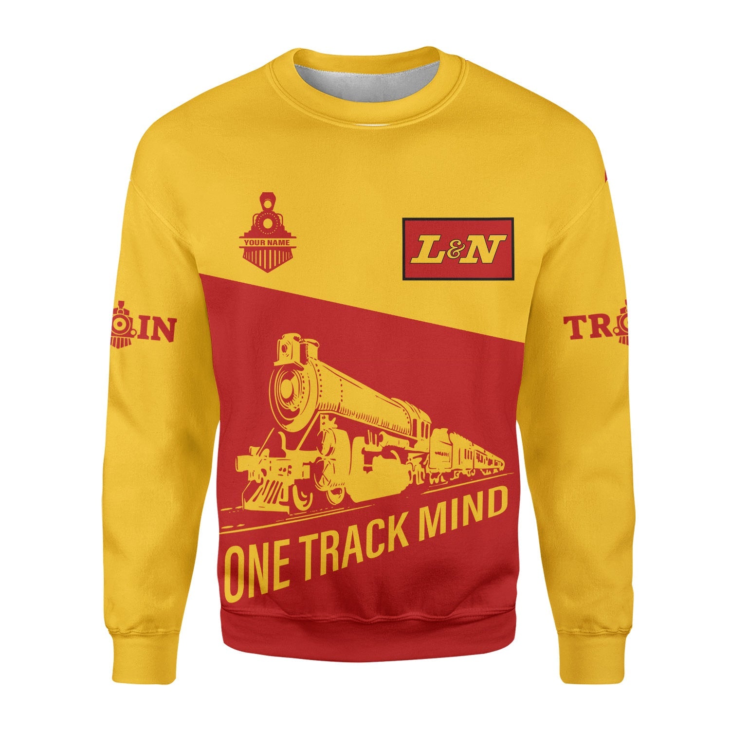 Railspirit Personalized Louisville and Nashville Railroad Sweatshirt One Track Mind L&N Train Sweater Gift Idea For Train Lover