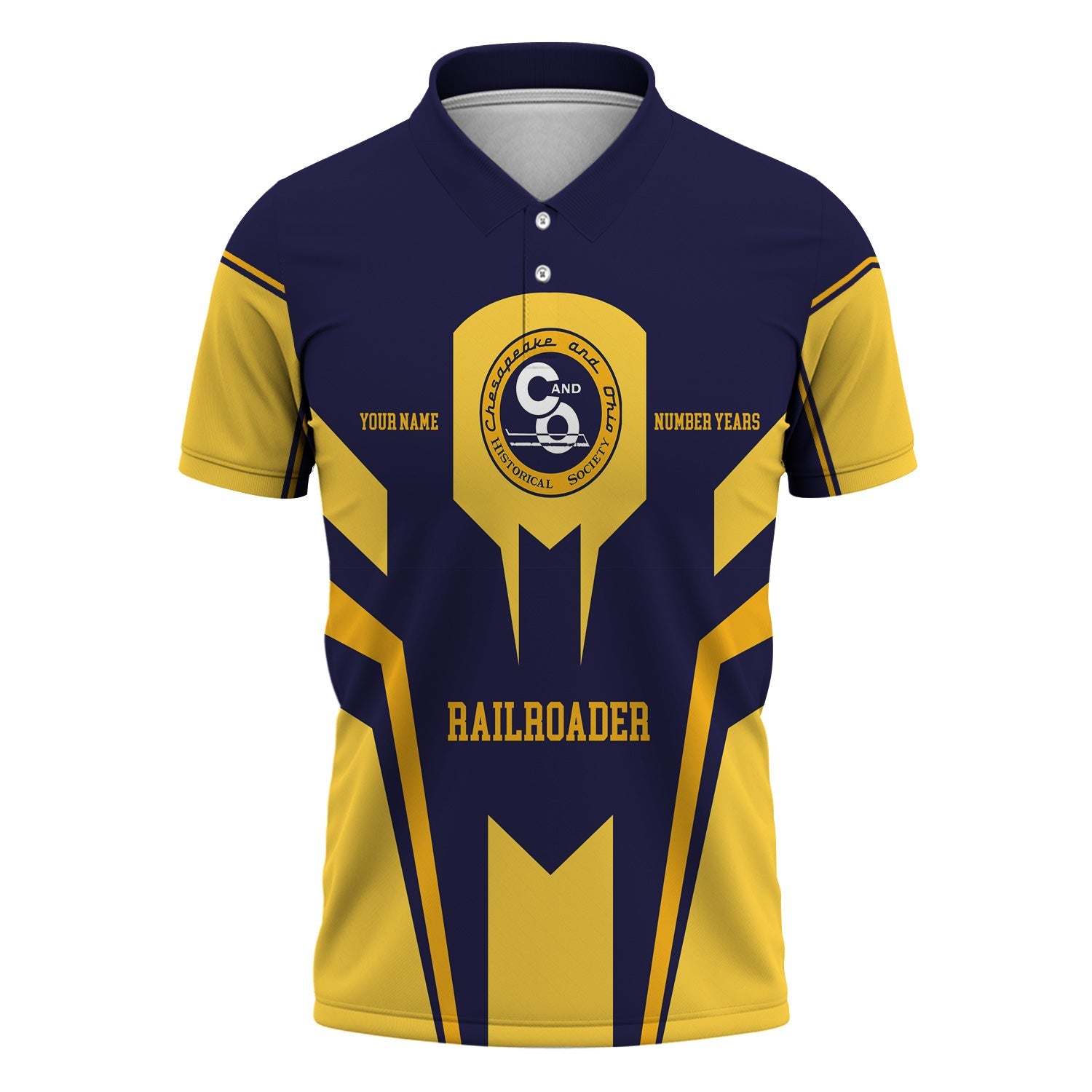 Railspirit Personalized Chesapeake and Ohio Railway Polo Shirt Custom Year Railroader C&O Shirt Gift Idea For Train Lover