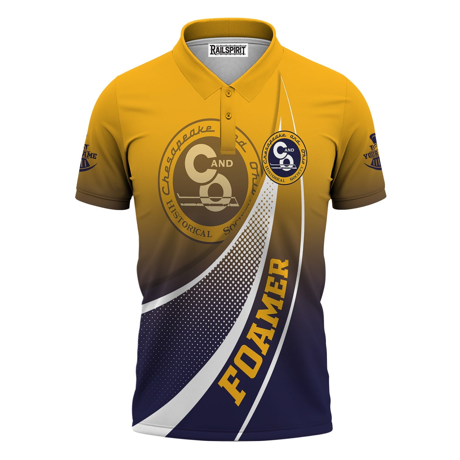 Railspirit Personalized Chesapeake and Ohio Railway Polo Shirt Railway-Themed Style C&O Shirt Gift Idea For Trainspotter
