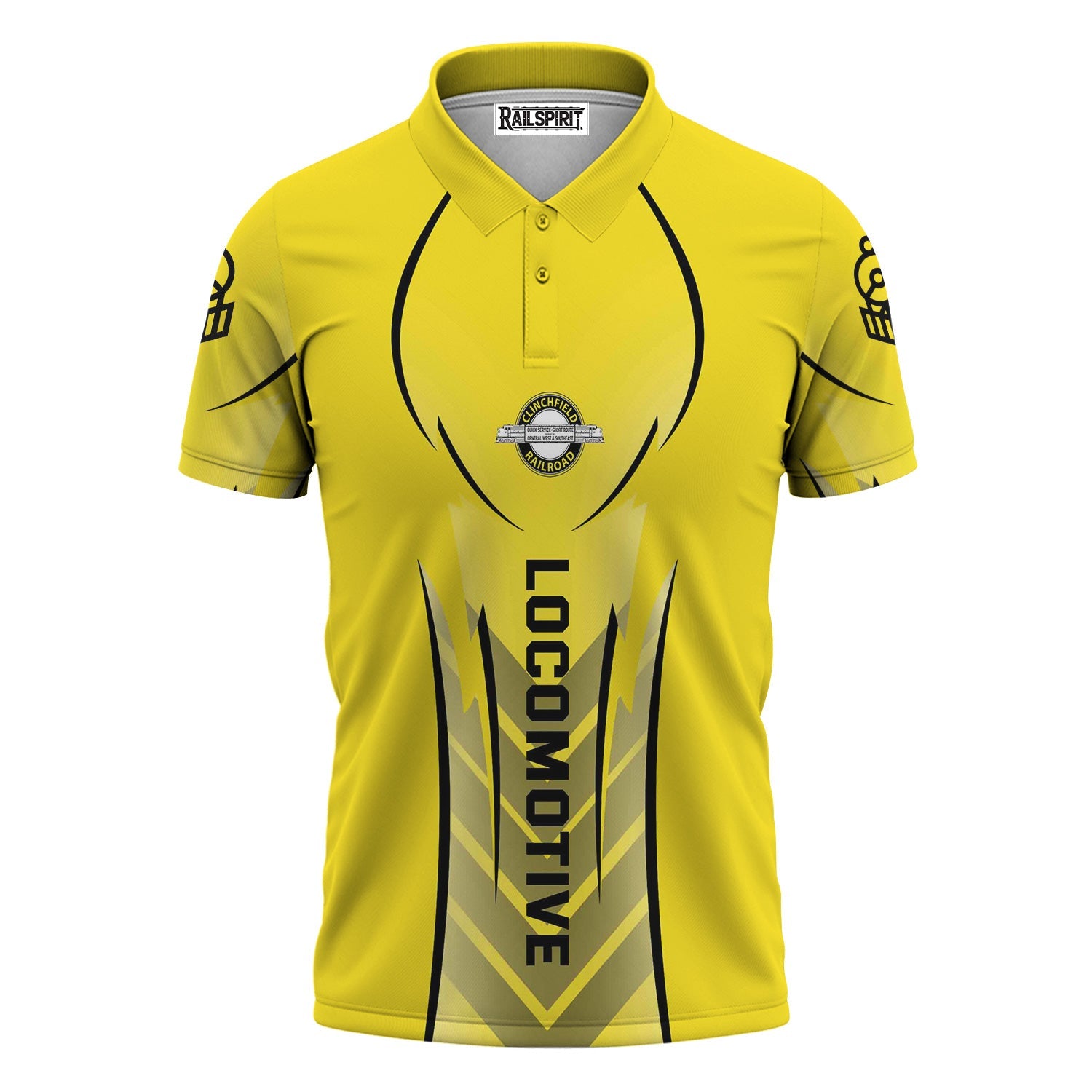 Railspirit Personalized Clinchfield Railroad Polo Shirt Striking Line Style Train Shirt For Locomotive Lovers