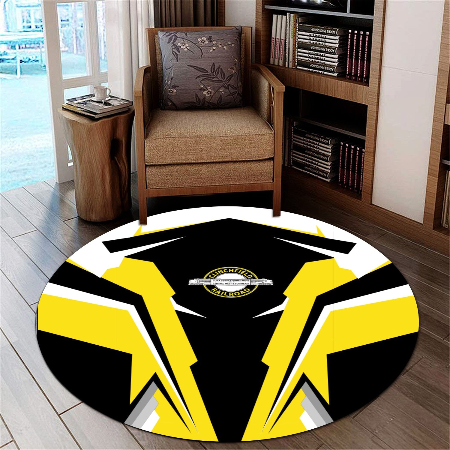 Railspirit Clinchfield Railroad Round Mat Strong Line Style Rug All Over Print