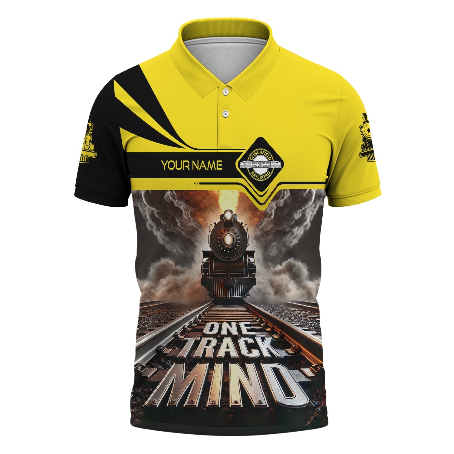 Railspirit Personalized Clinchfield Railroad Polo Shirt One Track Mind Train Printed Shirt