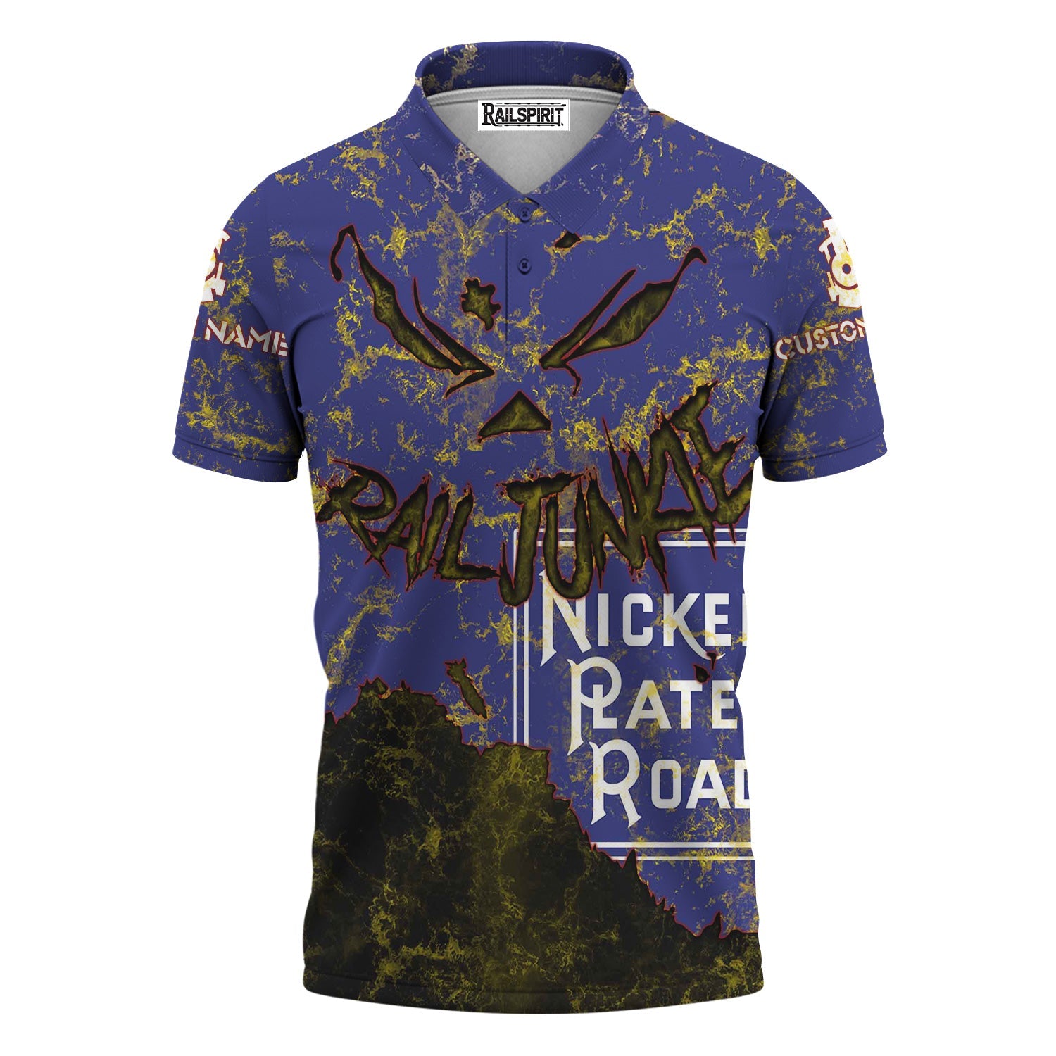 Railspirit Personalized New York, Chicago and St. Louis Railroad Polo Shirt Torn Graphic Style Nickel Plate Road Train Shirt For Rail Junkie