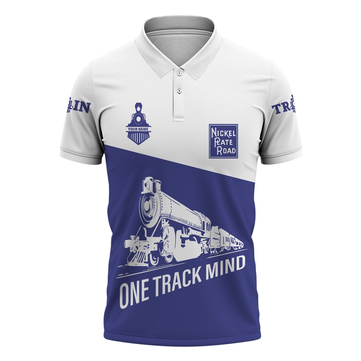 Railspirit Personalized New York, Chicago and St. Louis Railroad Polo Shirt One Track Mind Unisex Train Shirt Gift Idea For Train Lover