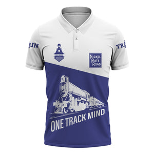 Railspirit Personalized New York, Chicago and St. Louis Railroad Polo Shirt One Track Mind Unisex Train Shirt Gift Idea For Train Lover