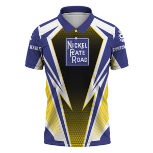 Railspirit Personalized New York, Chicago and St. Louis Railroad Polo Shirt Lightning Graphic Style Nickel Plate Road Shirt Gift Idea For Train Lover