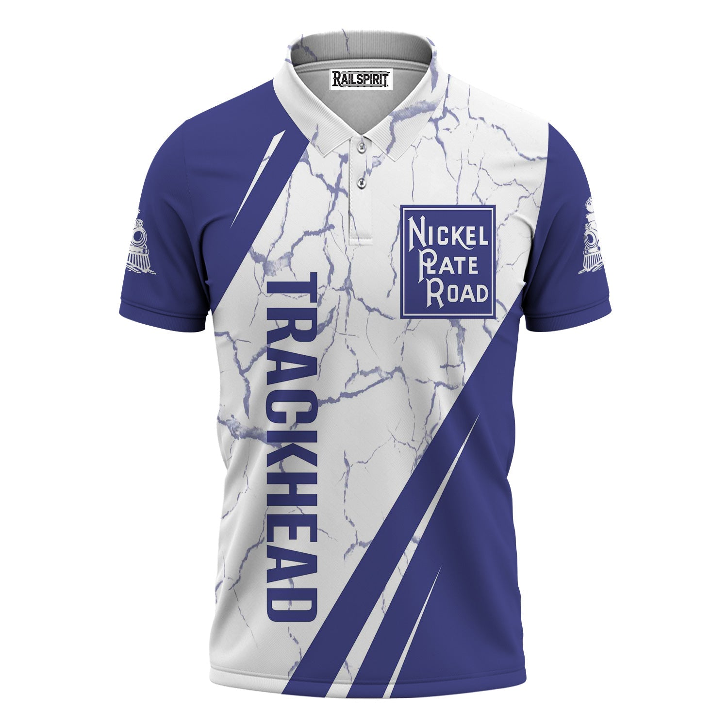 Railspirit Personalized New York, Chicago and St. Louis Railroad Polo Shirt Crackle Texture Style Nickel Plate Road Train Shirt For Trackhead